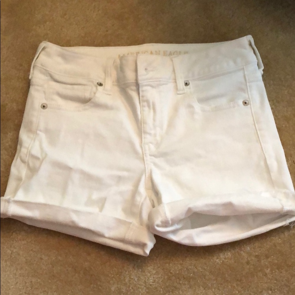 American Eagle white jean shorts